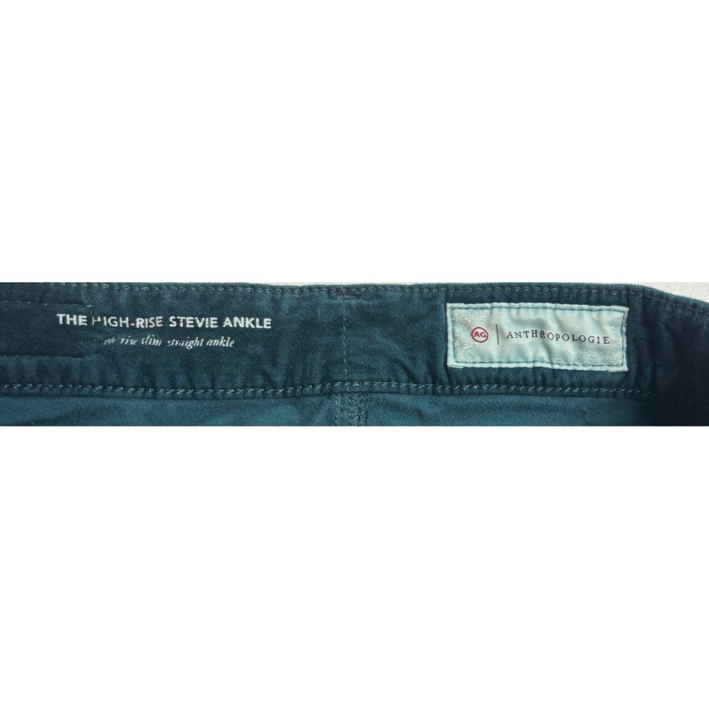 AG Adriano Goldschmied Stevie Ankle Pants Womens Teal Excellent Corduroy 27R - Picture 6 of 9